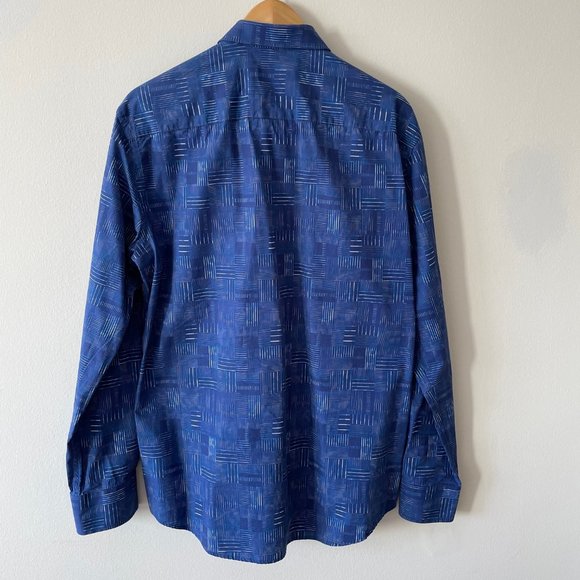 Bugatchi Shirt - Blue - Large - Shaped Fit - Picture 5 of 5